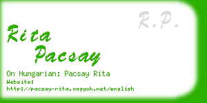 rita pacsay business card